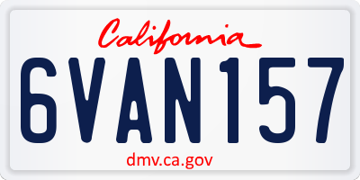 CA license plate 6VAN157