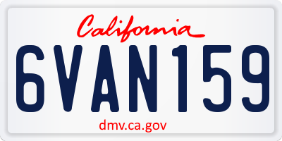 CA license plate 6VAN159