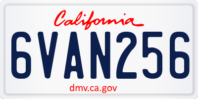 CA license plate 6VAN256