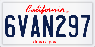 CA license plate 6VAN297