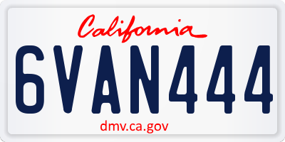 CA license plate 6VAN444