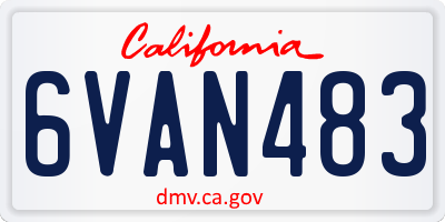 CA license plate 6VAN483