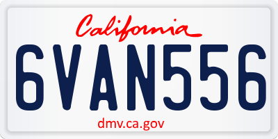 CA license plate 6VAN556