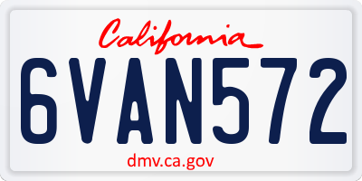 CA license plate 6VAN572