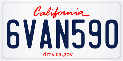 CA license plate 6VAN590