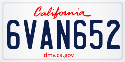 CA license plate 6VAN652