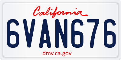 CA license plate 6VAN676