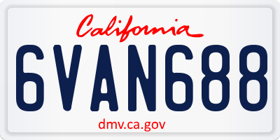 CA license plate 6VAN688