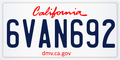 CA license plate 6VAN692