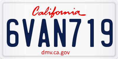 CA license plate 6VAN719