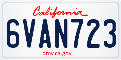 CA license plate 6VAN723