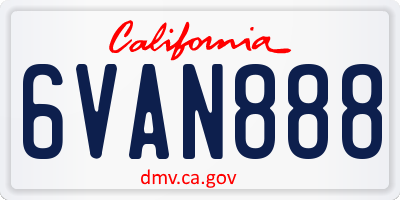 CA license plate 6VAN888
