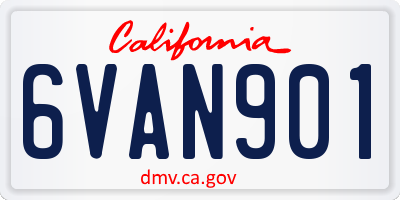 CA license plate 6VAN901