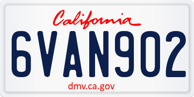 CA license plate 6VAN902