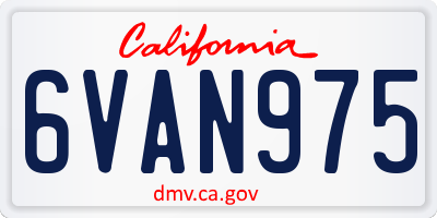 CA license plate 6VAN975