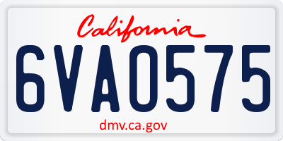 CA license plate 6VAO575