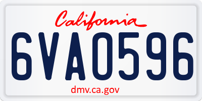 CA license plate 6VAO596