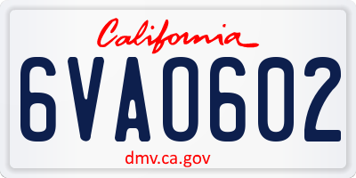 CA license plate 6VAO602