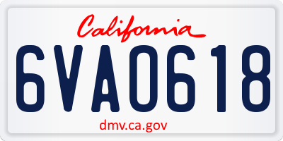 CA license plate 6VAO618