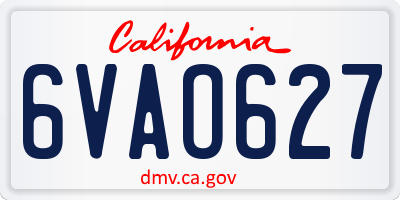 CA license plate 6VAO627