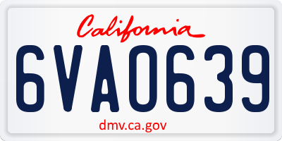 CA license plate 6VAO639