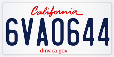 CA license plate 6VAO644
