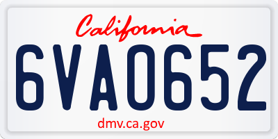 CA license plate 6VAO652