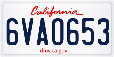 CA license plate 6VAO653