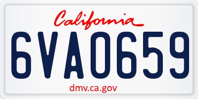 CA license plate 6VAO659