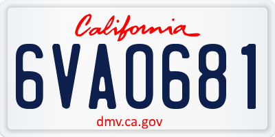 CA license plate 6VAO681