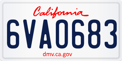 CA license plate 6VAO683