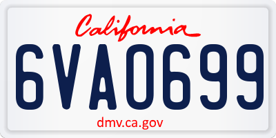 CA license plate 6VAO699