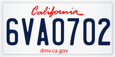 CA license plate 6VAO702