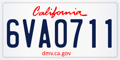 CA license plate 6VAO711