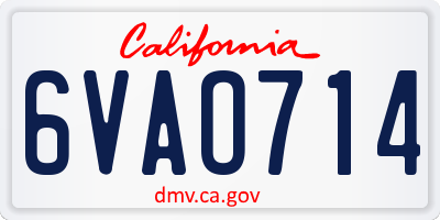 CA license plate 6VAO714