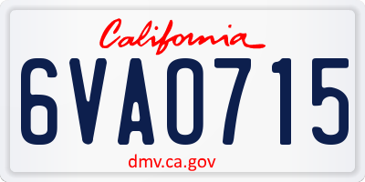CA license plate 6VAO715