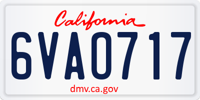 CA license plate 6VAO717