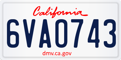 CA license plate 6VAO743