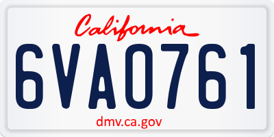 CA license plate 6VAO761