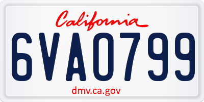 CA license plate 6VAO799