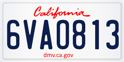 CA license plate 6VAO813