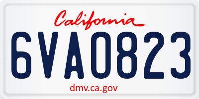 CA license plate 6VAO823