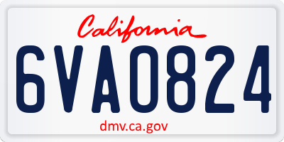 CA license plate 6VAO824