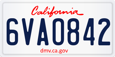 CA license plate 6VAO842