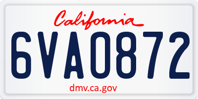 CA license plate 6VAO872