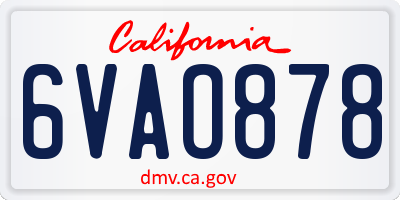 CA license plate 6VAO878