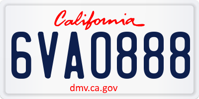 CA license plate 6VAO888