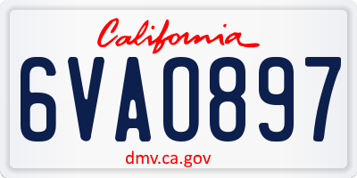 CA license plate 6VAO897