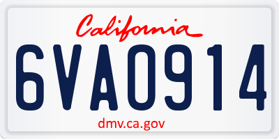 CA license plate 6VAO914