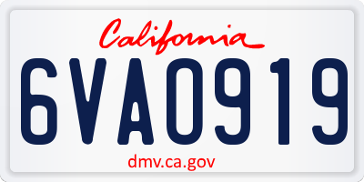 CA license plate 6VAO919